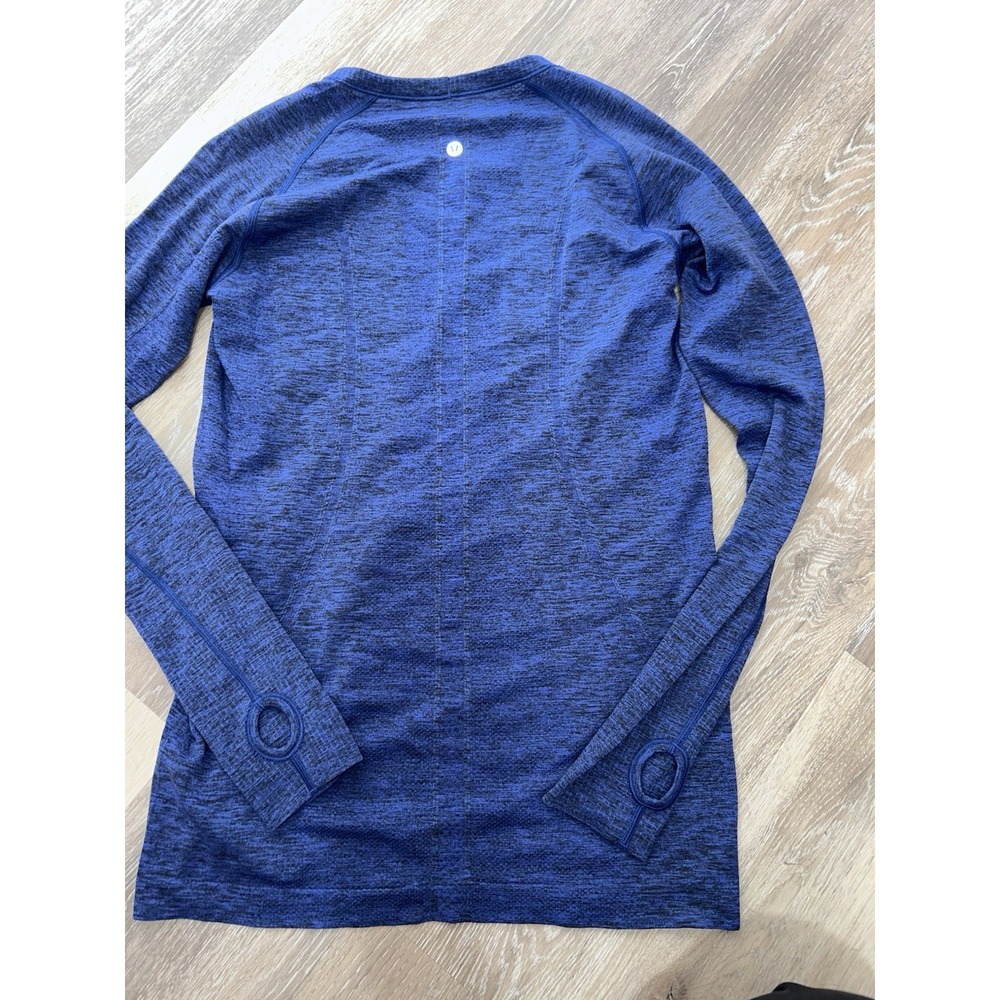 Lululemon Swiftly Tech Long Sleeve Crew blue/black heathered EXCELLENT Size 10